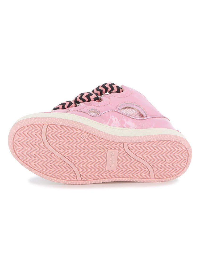 Kids Pink Leather Platform Sneakers 5