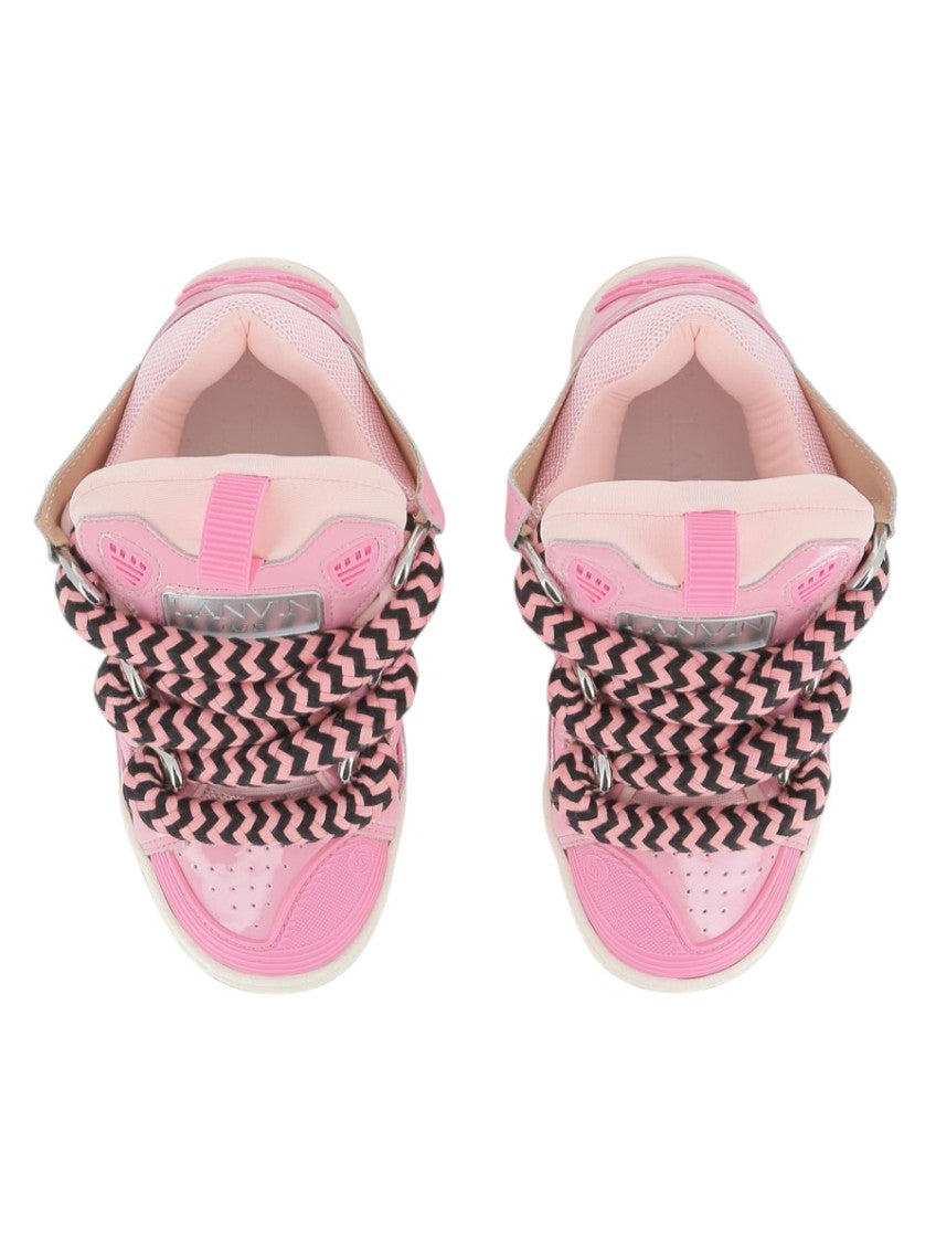 Kids Pink Leather Platform Sneakers 6