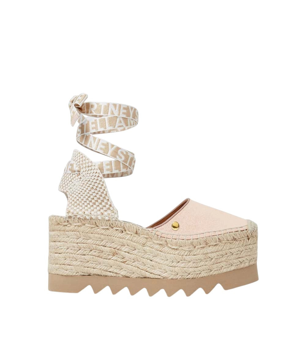 Beige Logo-Print Wedges 1
