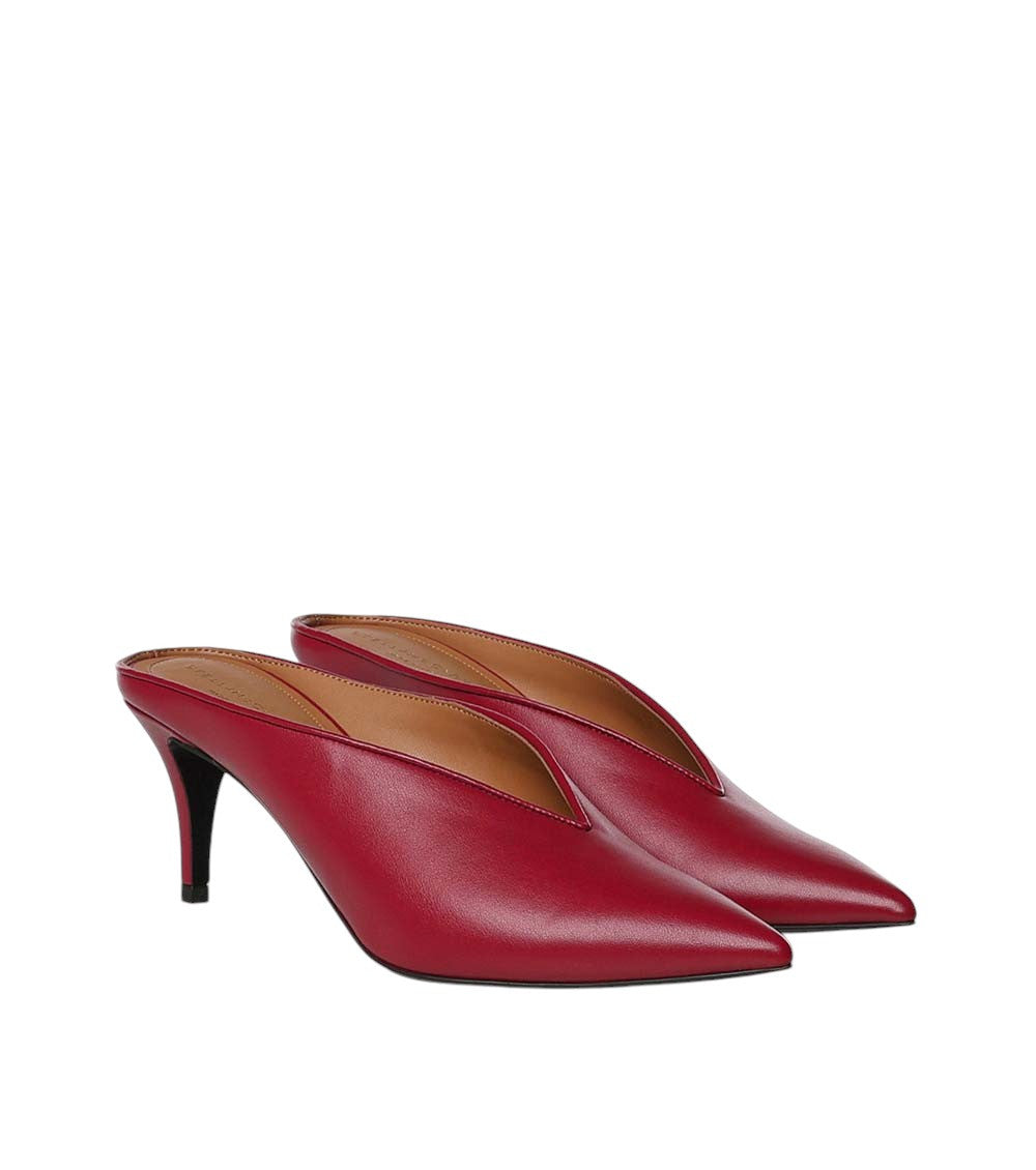 Red Classic V-cut Mules 2