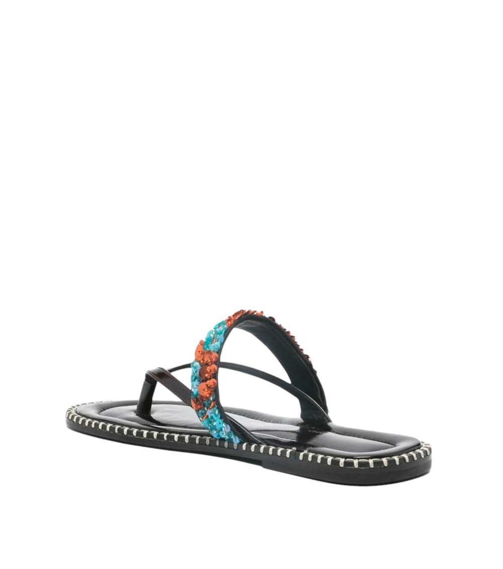 Black Embellished Sandals 3