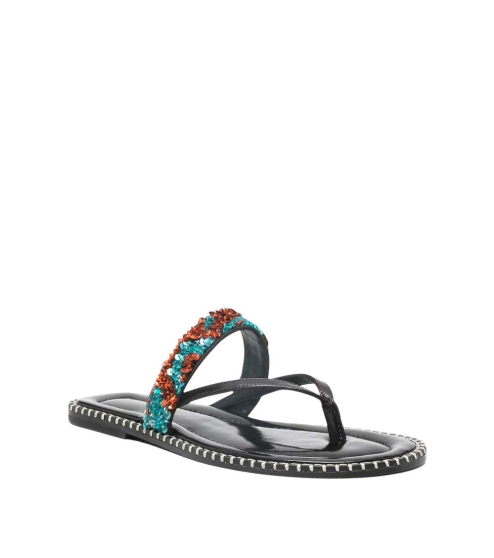 Black Embellished Sandals 4