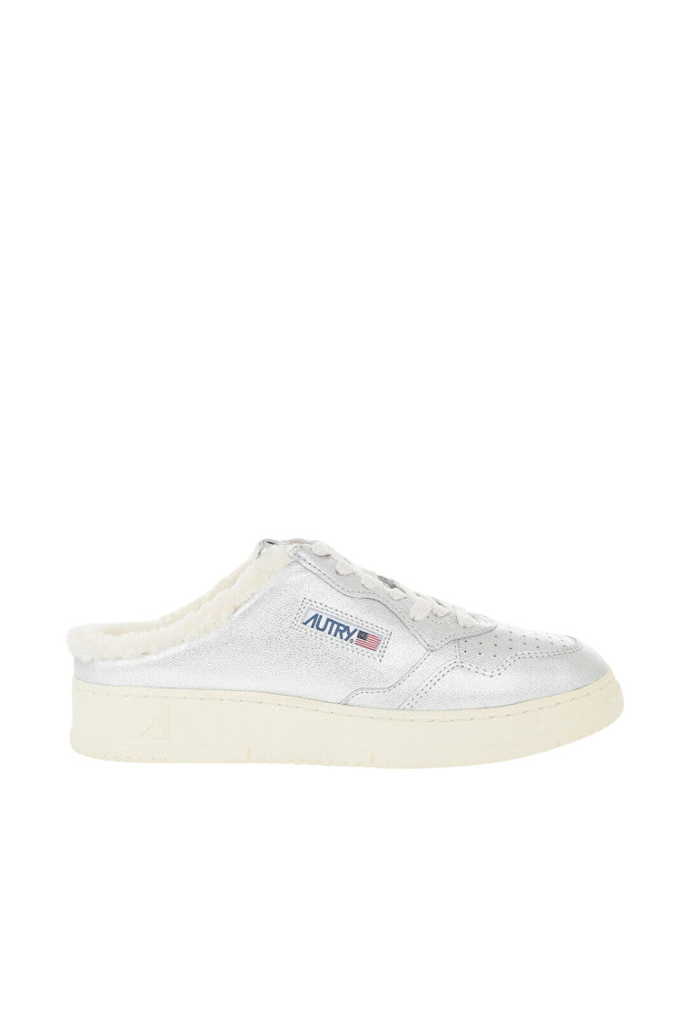 Silver Metallic Leather Sneakers 1