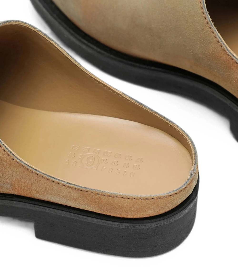 Beige Suede Mules 4