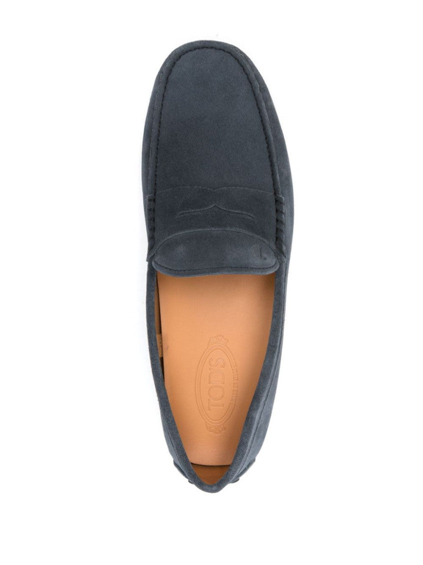 Navy Blue Suede Loafers 4