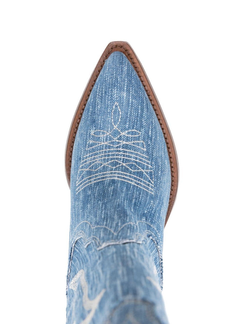 Light Blue Light Blue Denim Texan Boots 2