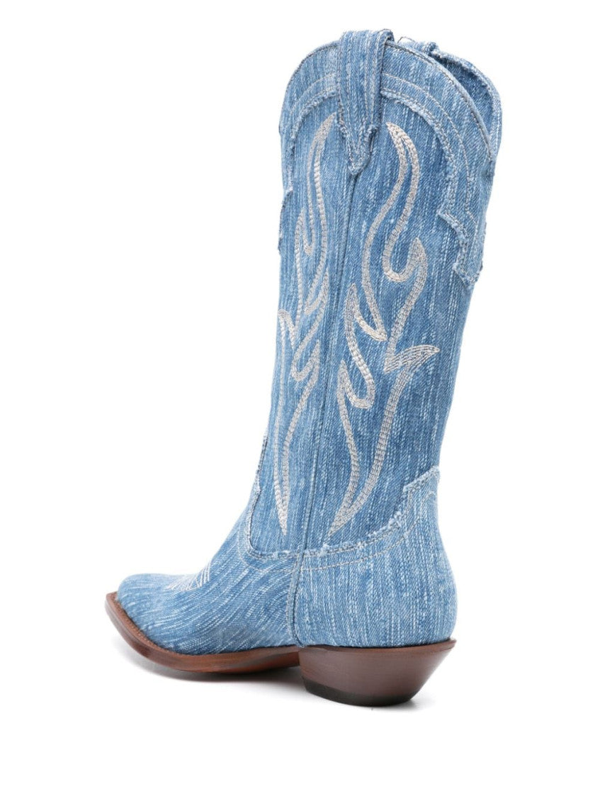 Light Blue Light Blue Denim Texan Boots 3