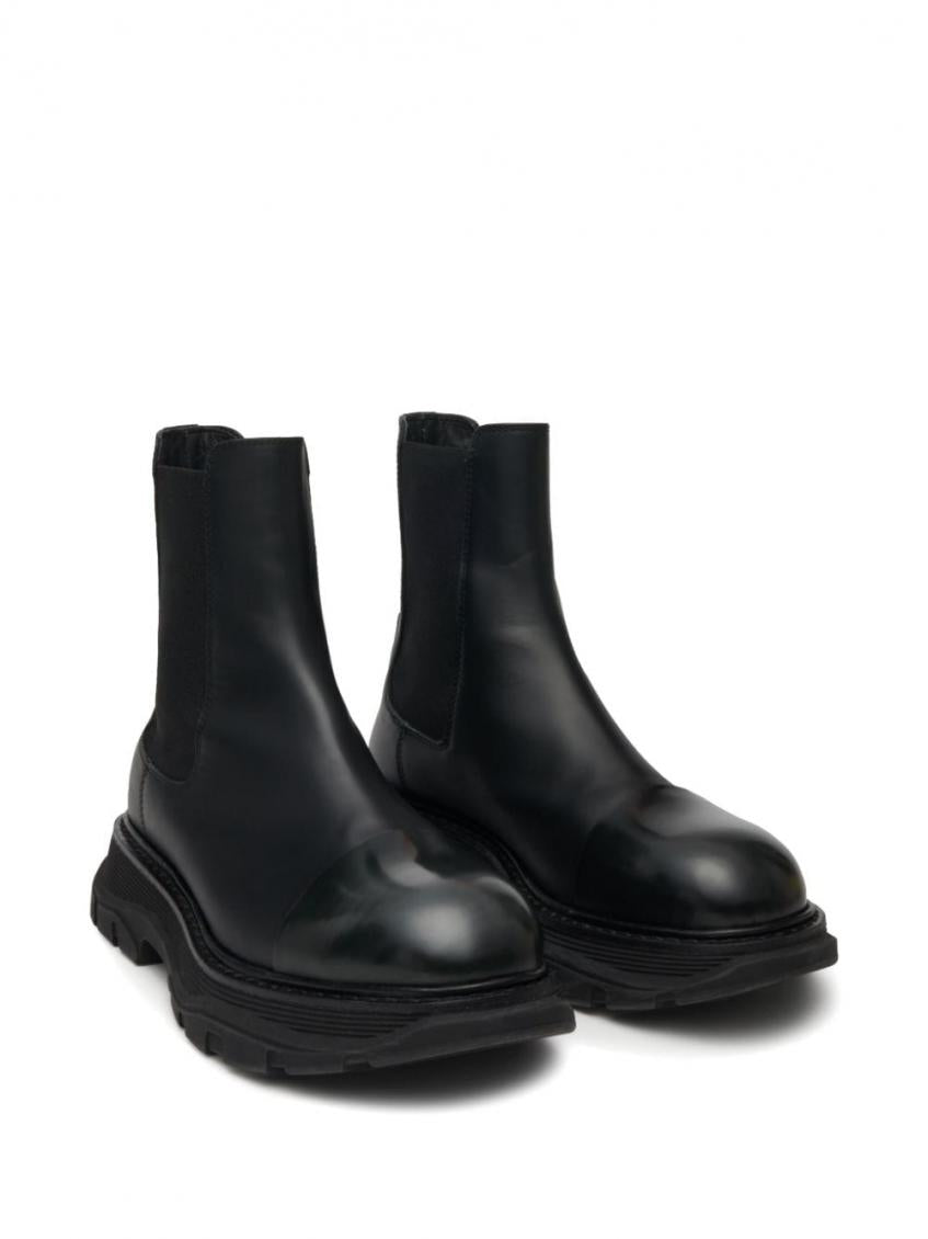 Black Leather Wander Ankle Boots 4