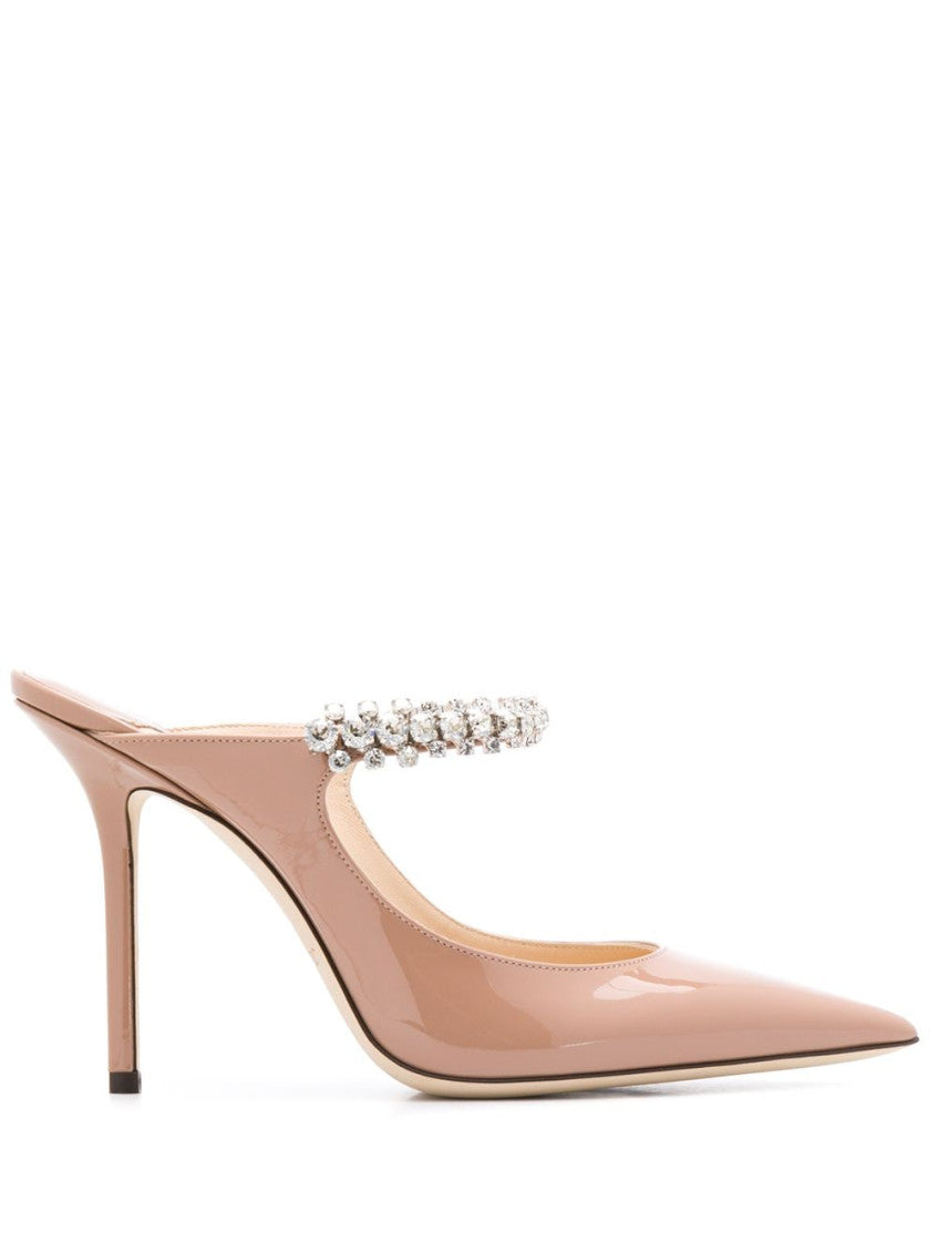 Natural Natural Bing 100 Crystal Strap Detail Patent Leather Mules 1