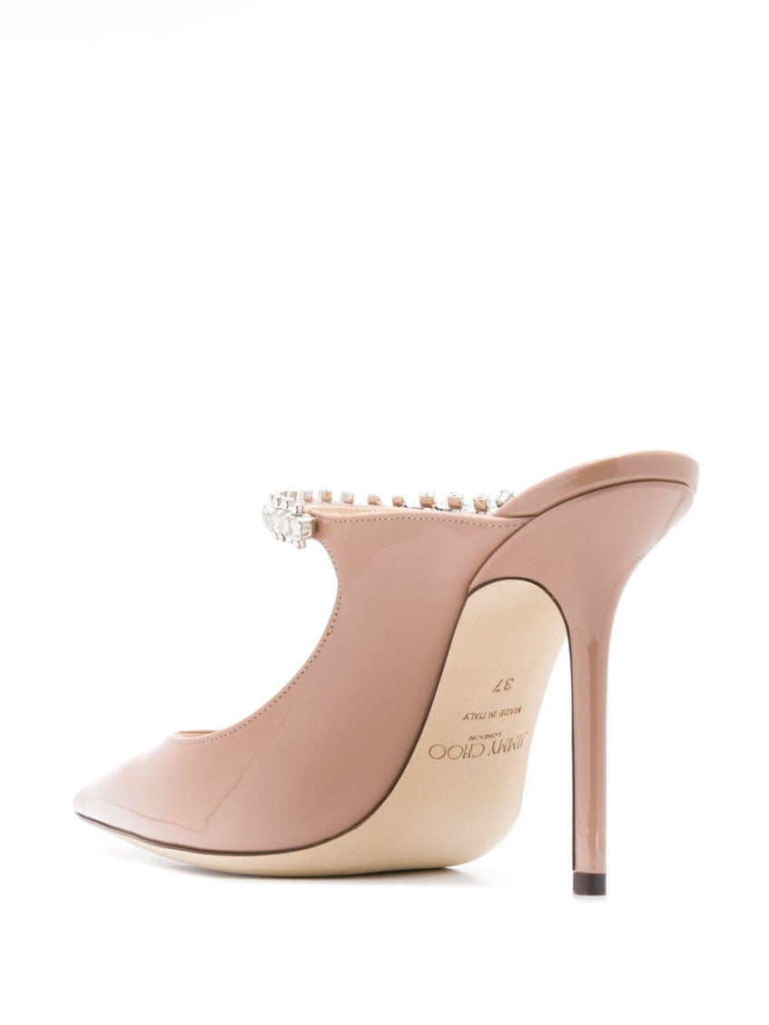 Natural Natural Bing 100 Crystal Strap Detail Patent Leather Mules 3