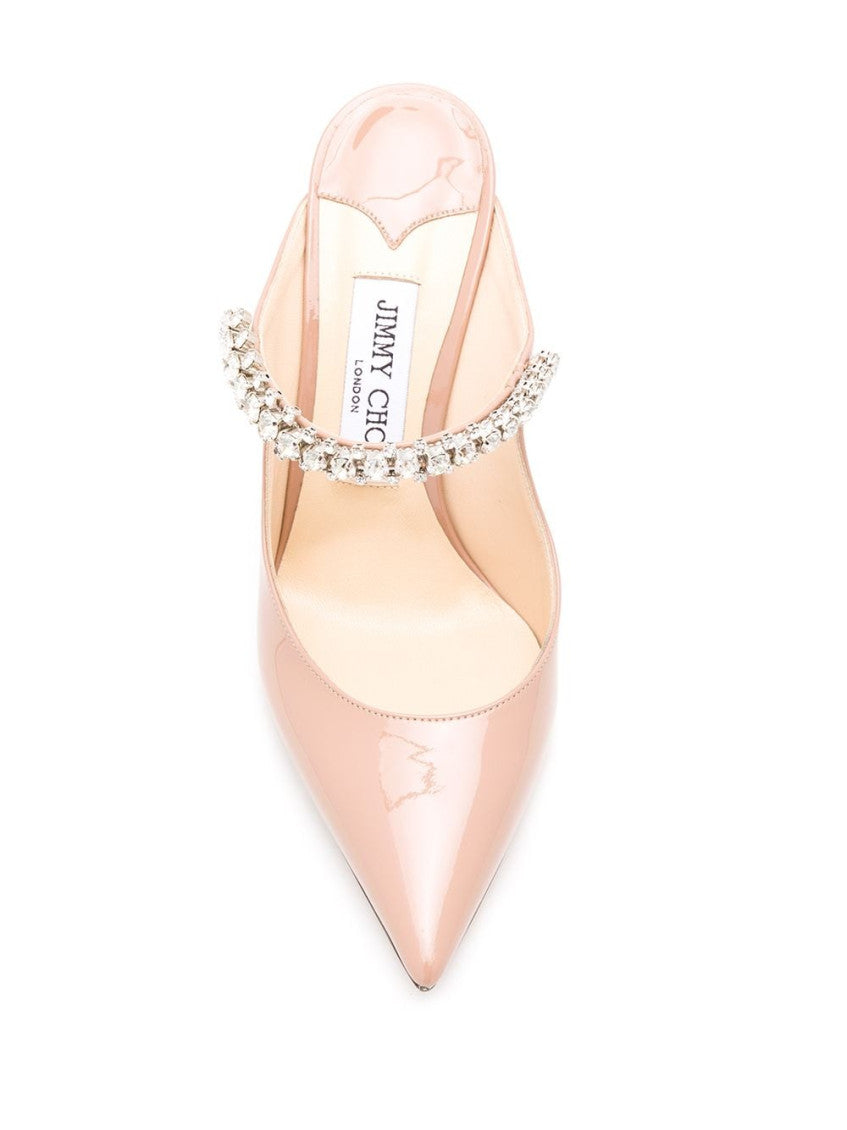 Natural Natural Bing 100 Crystal Strap Detail Patent Leather Mules 4