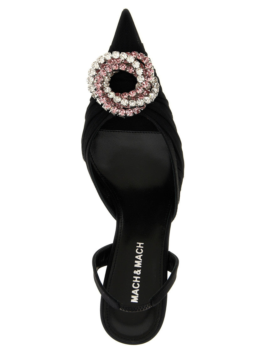 Black Galaxy Slingback Heels 4