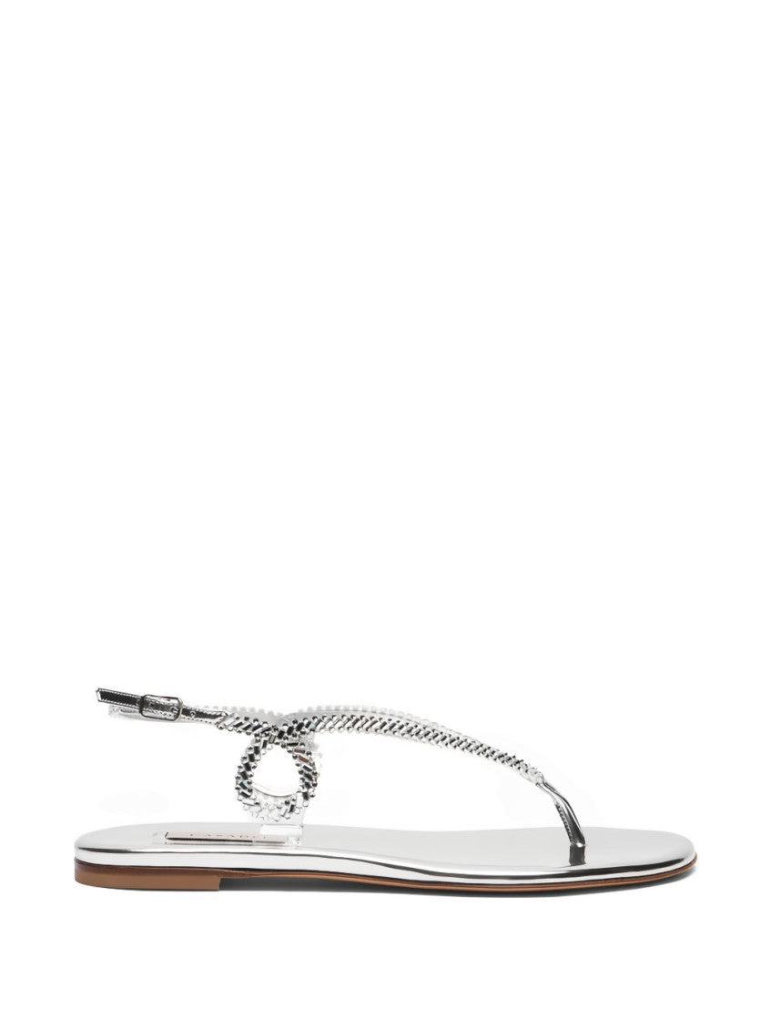 Silver Braided Sandals 1