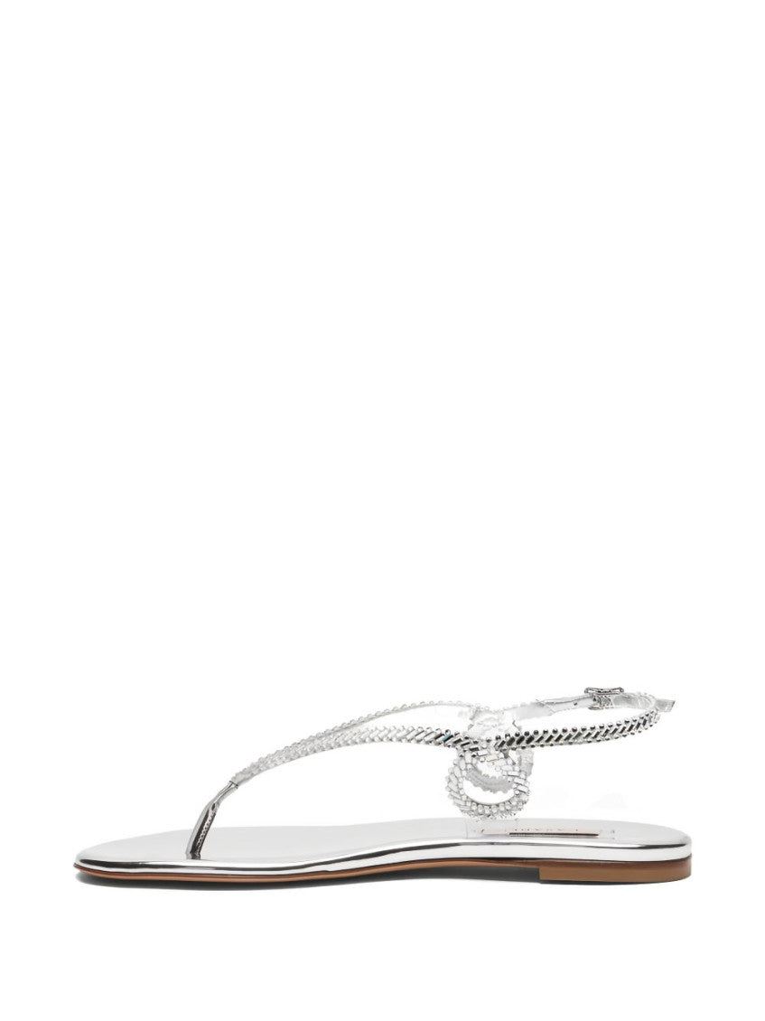 Silver Braided Sandals 3