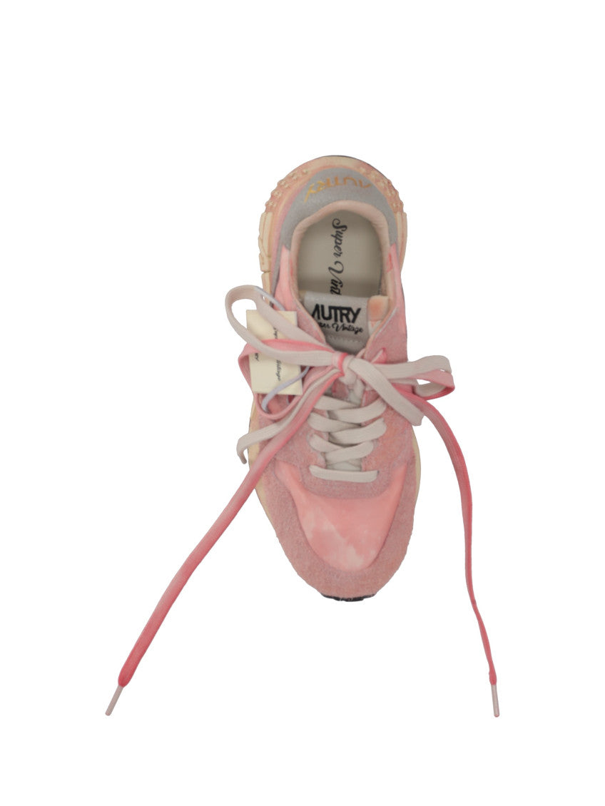Pink Lace Up Sneakers 3