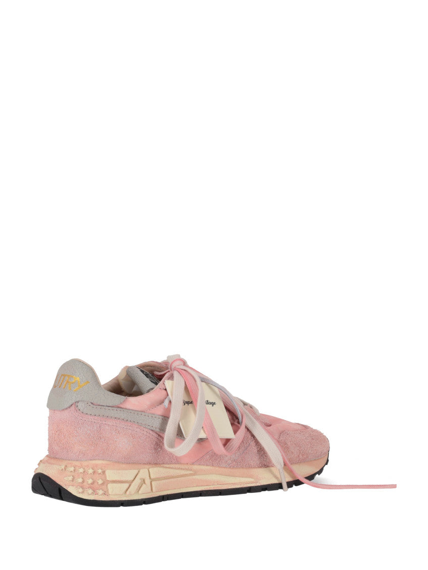 Pink Lace Up Sneakers 4