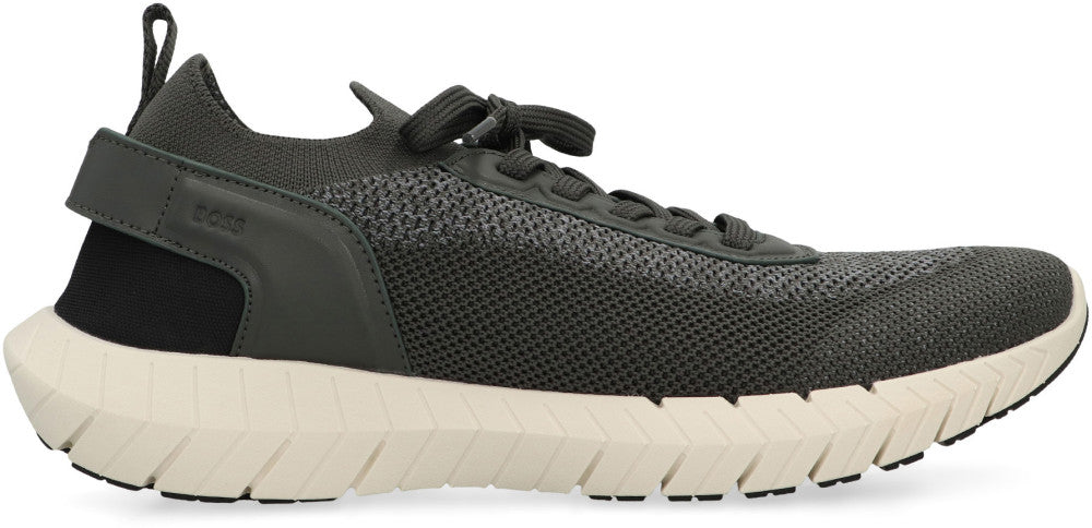Green Solid Lace Up Sneakers 2