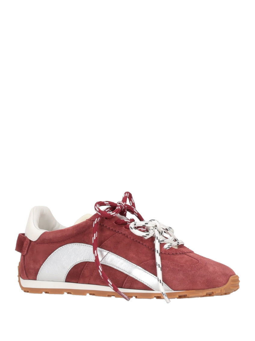 Burgundy Lace Up Sneakers 2