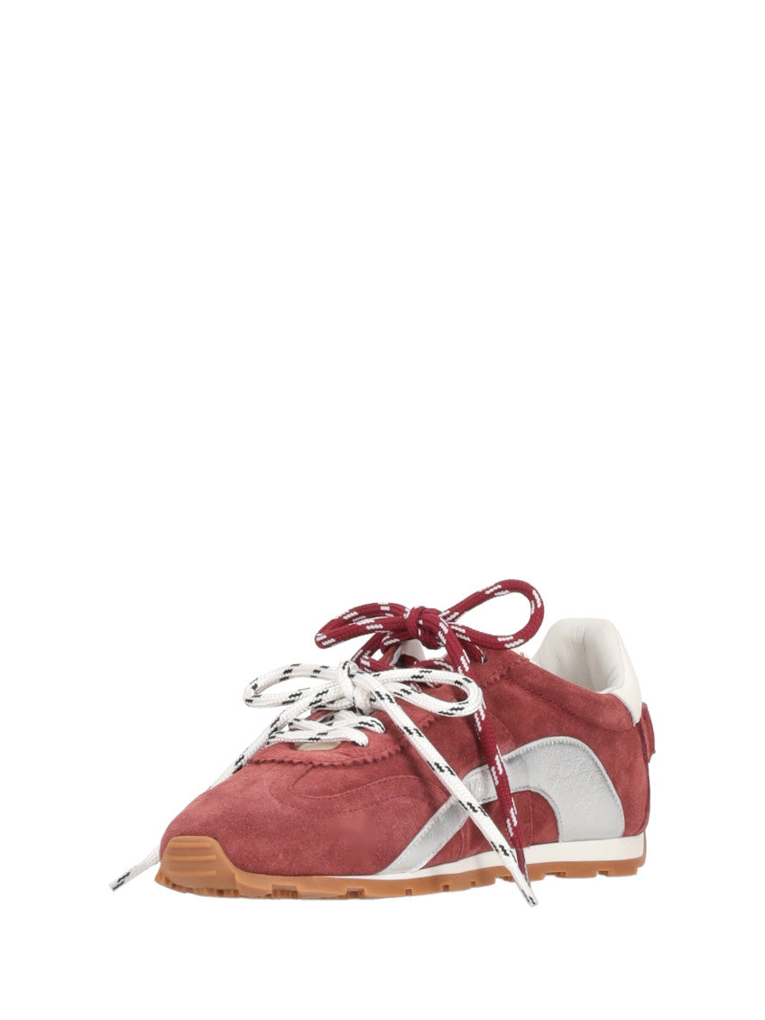 Burgundy Lace Up Sneakers 3