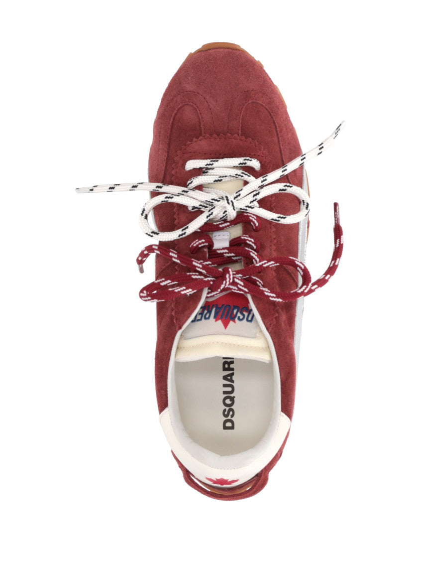Burgundy Lace Up Sneakers 4