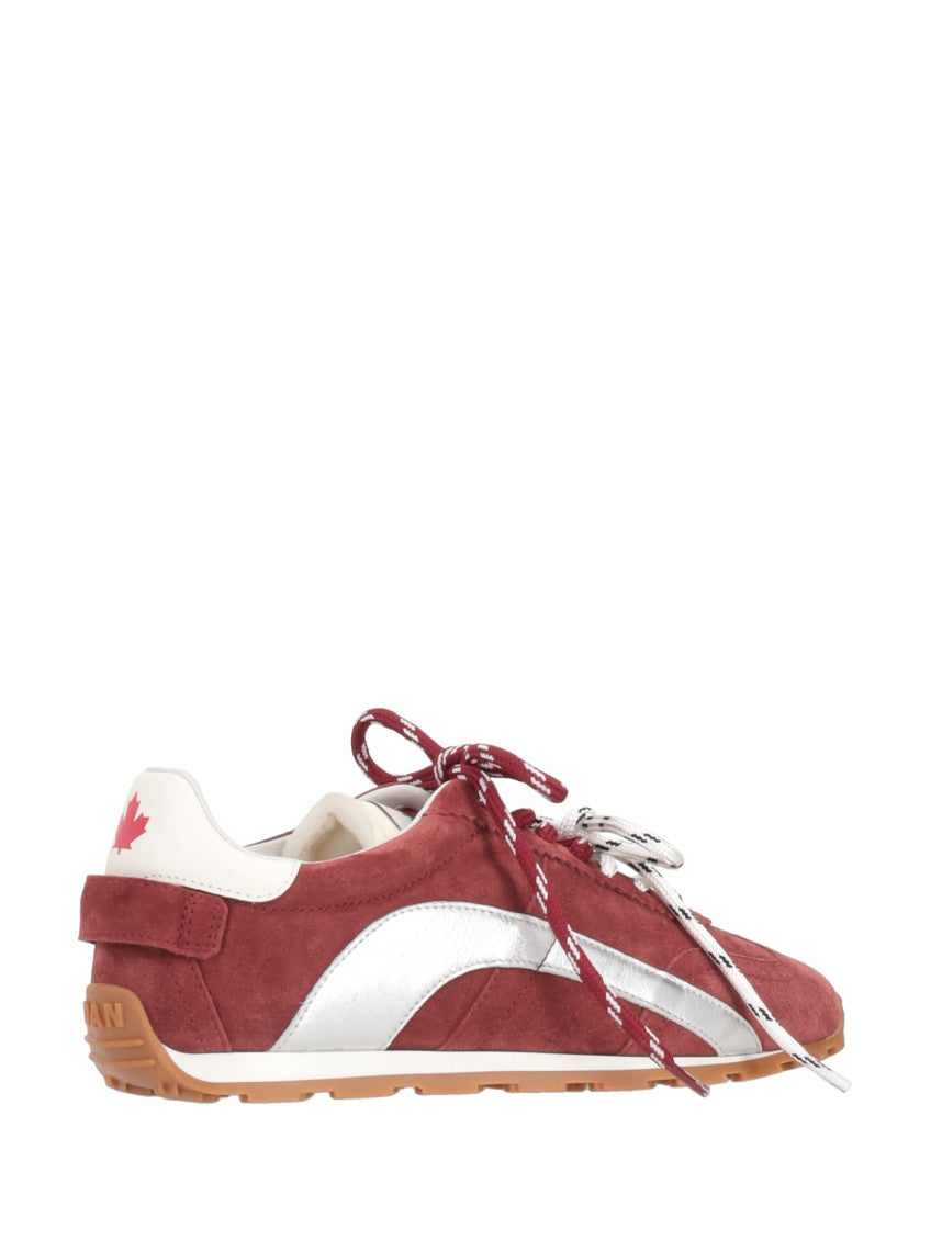 Burgundy Lace Up Sneakers 5