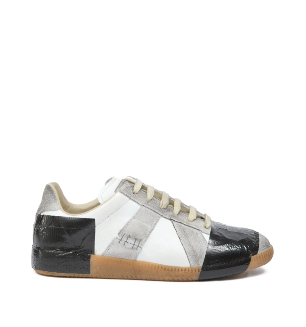 BlackWhite Lace Up Sneakers 1