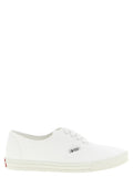 White Solid Cotton Sneakers 1
