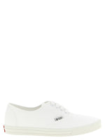 White Solid Cotton Sneakers 1