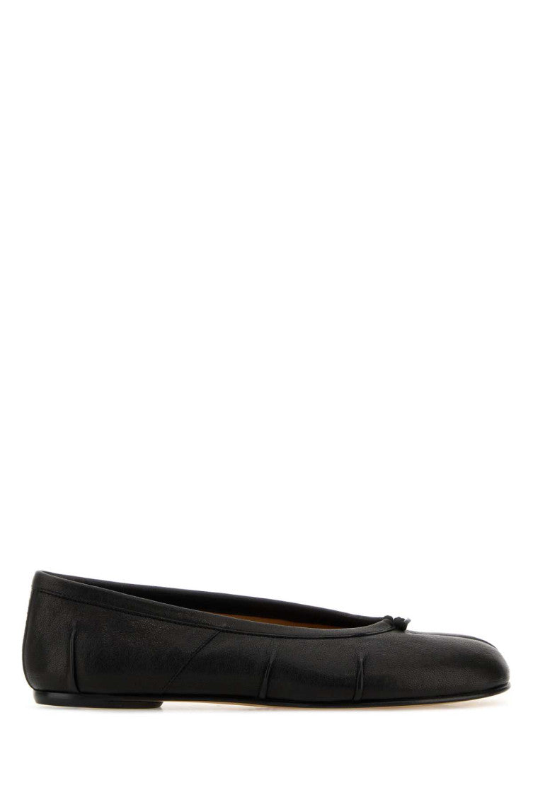 Black Leather Ballet Flats 1