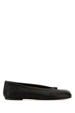Black Leather Ballet Flats 1