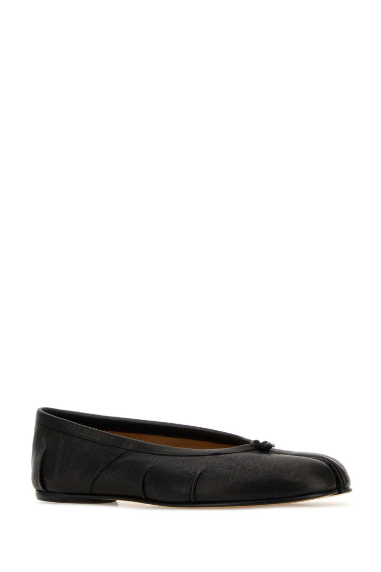Black Leather Ballet Flats 2
