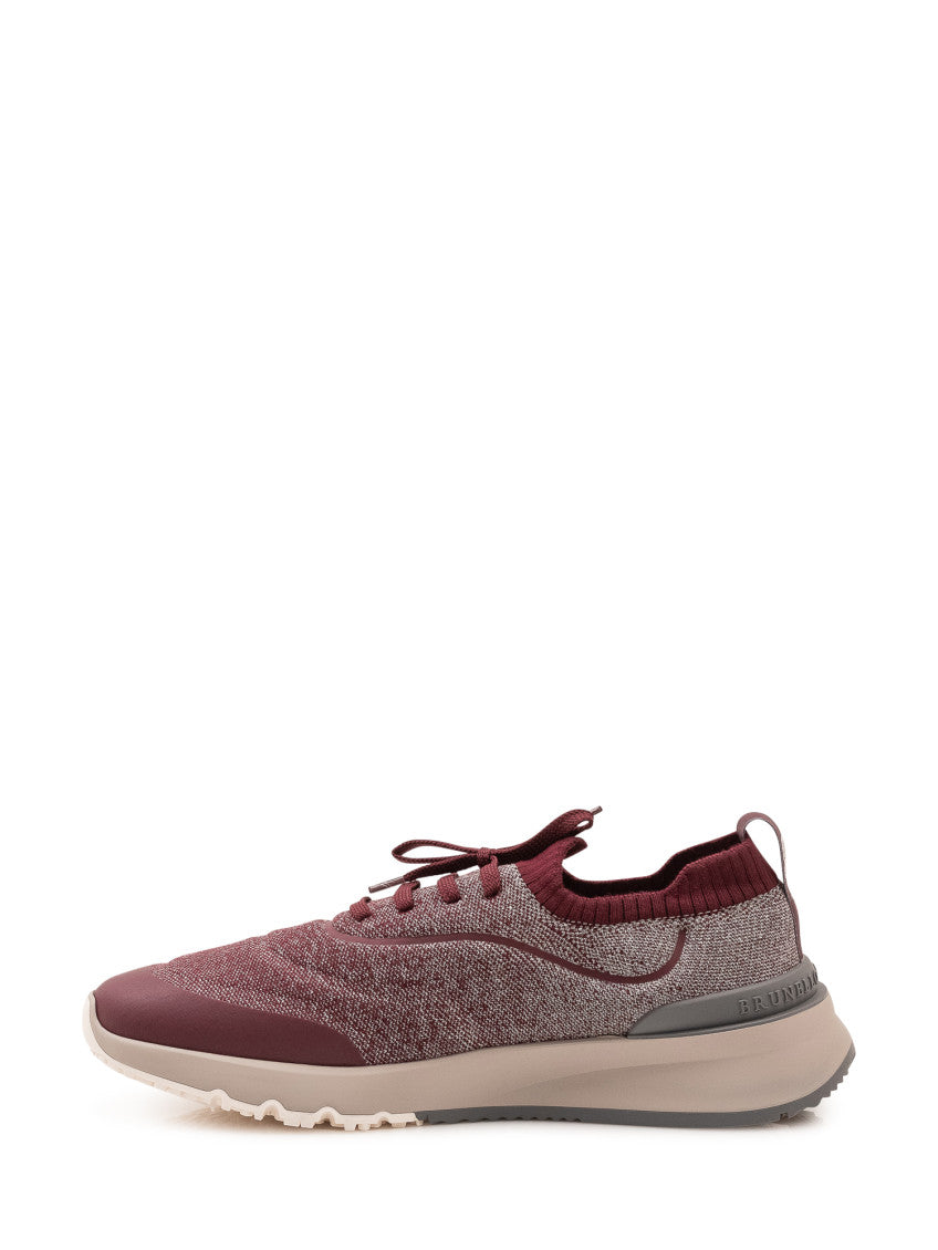 Red Techno Knitted Sneakers 4
