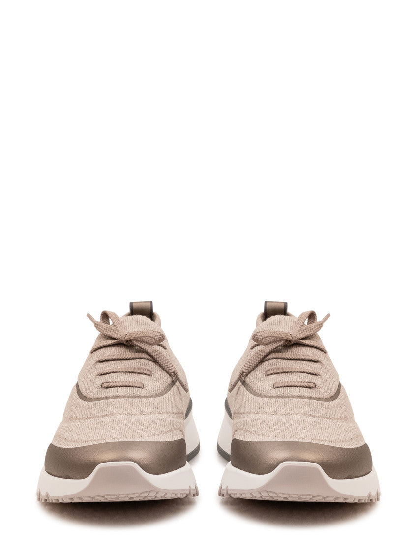 Beige Knitted Sneakers 2