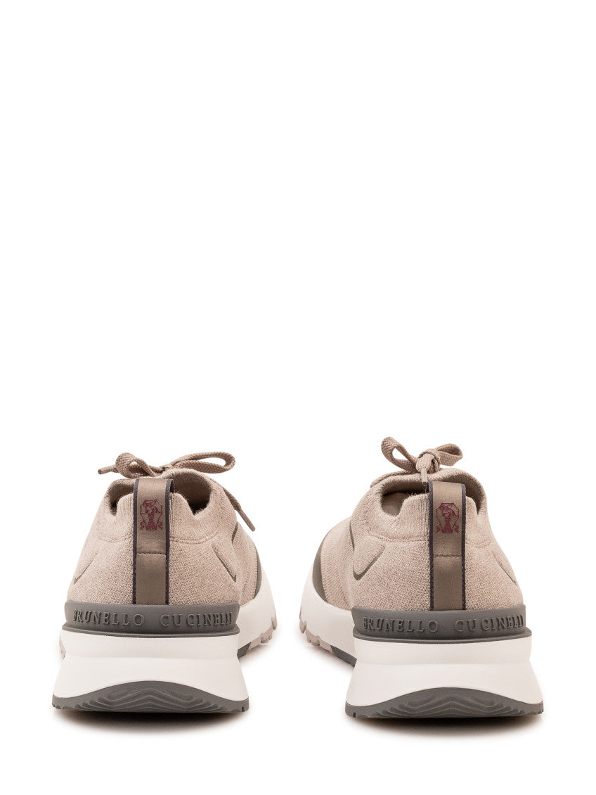 Beige Knitted Sneakers 3