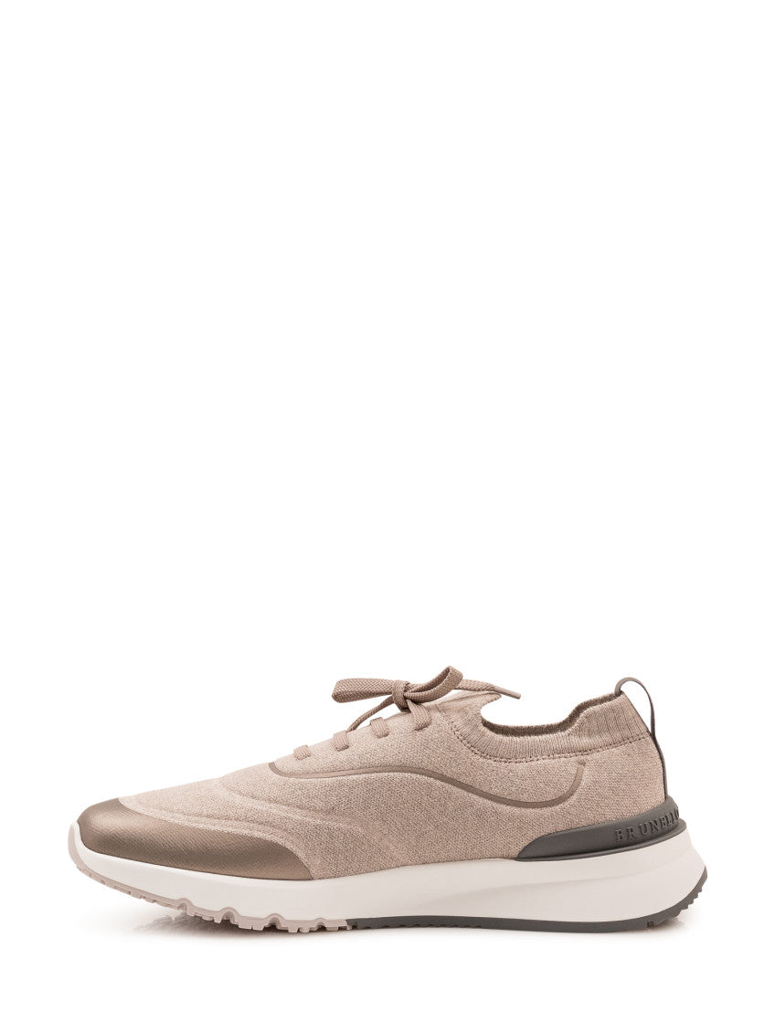 Beige Knitted Sneakers 4