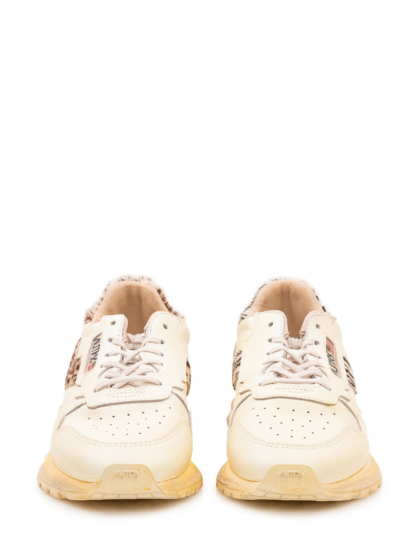 Beige Logo Printed Sneakers 2