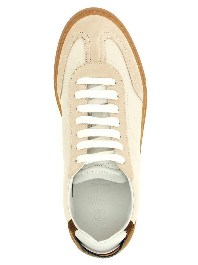 Beige Color-block Sneakers 4