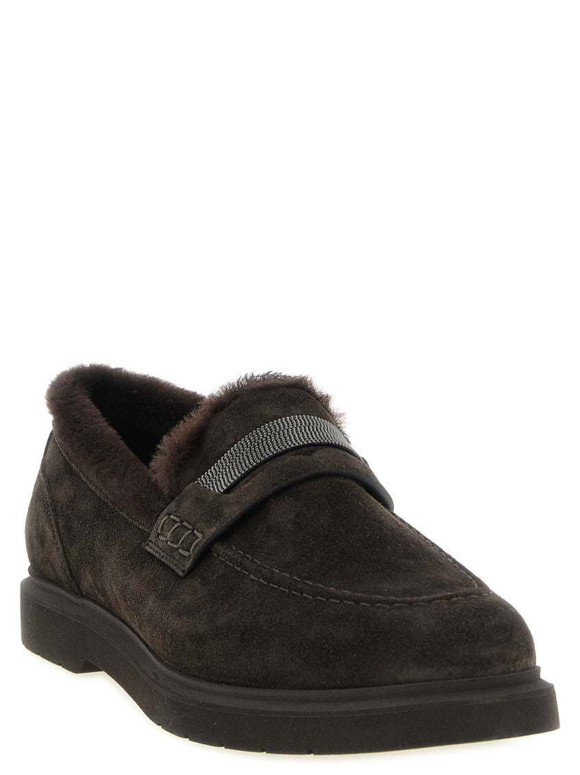 Brown Penny Suede Loafers 2
