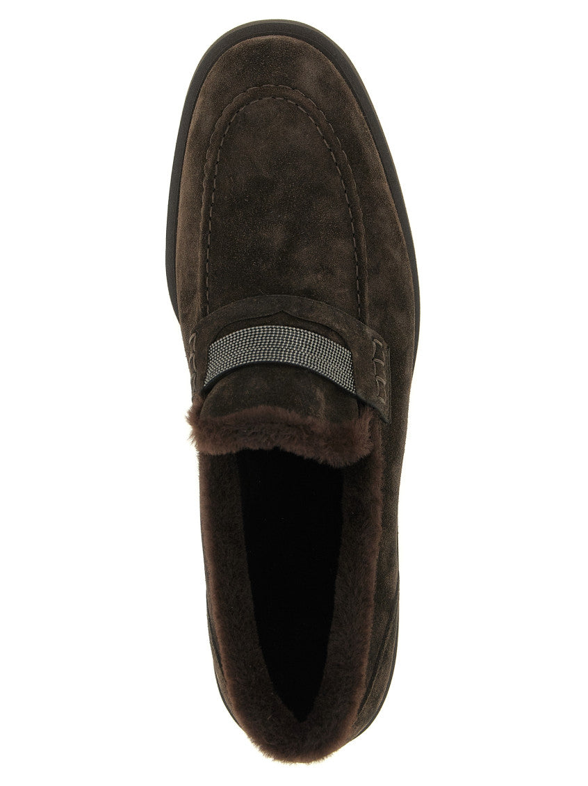 Brown Penny Suede Loafers 4