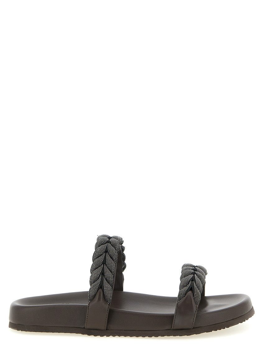 Brown Braided Sandals 1