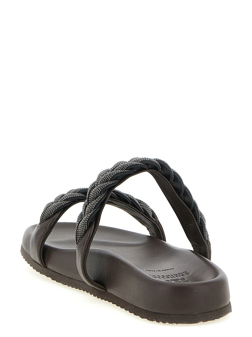 Brown Braided Sandals 3