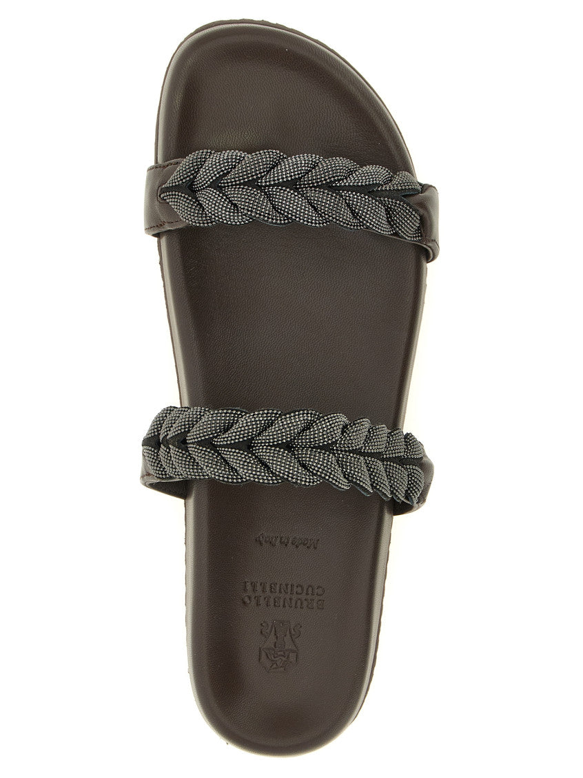Brown Braided Sandals 4
