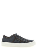 Grey Shiny Tab Sneakers 1