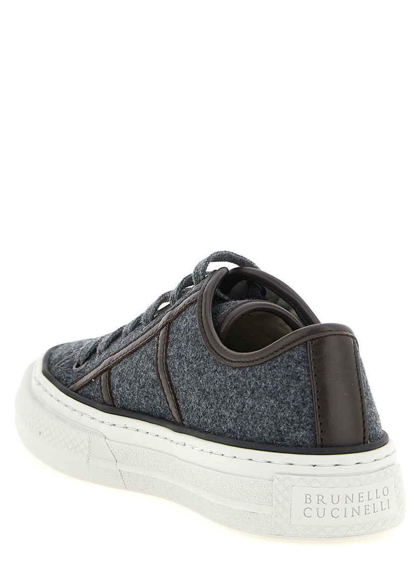 Grey Shiny Tab Sneakers 3