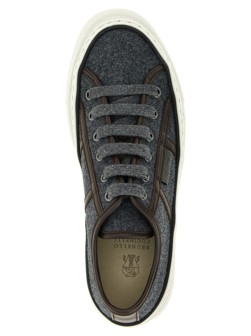Grey Shiny Tab Sneakers 4