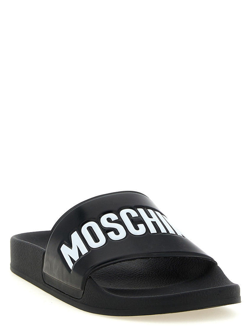 Black Logo Pool Slides 2