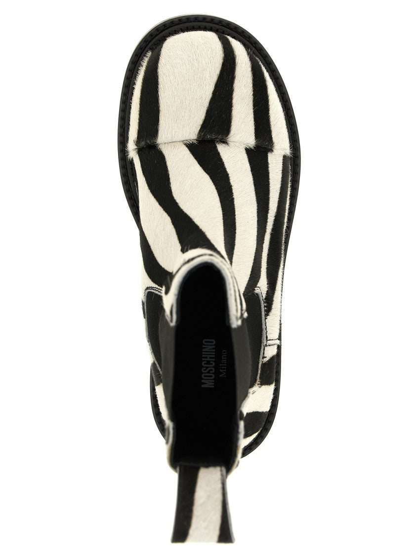BlackWhite Ankle Boots 4