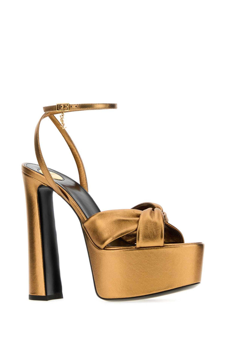 Golden Ankle-strap Heels 2
