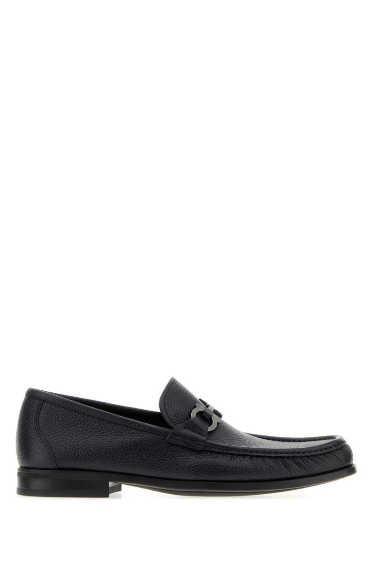 Navy Leather Loafers 1