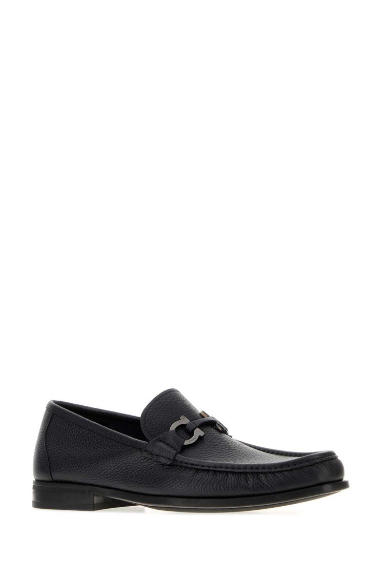 Navy Leather Loafers 2